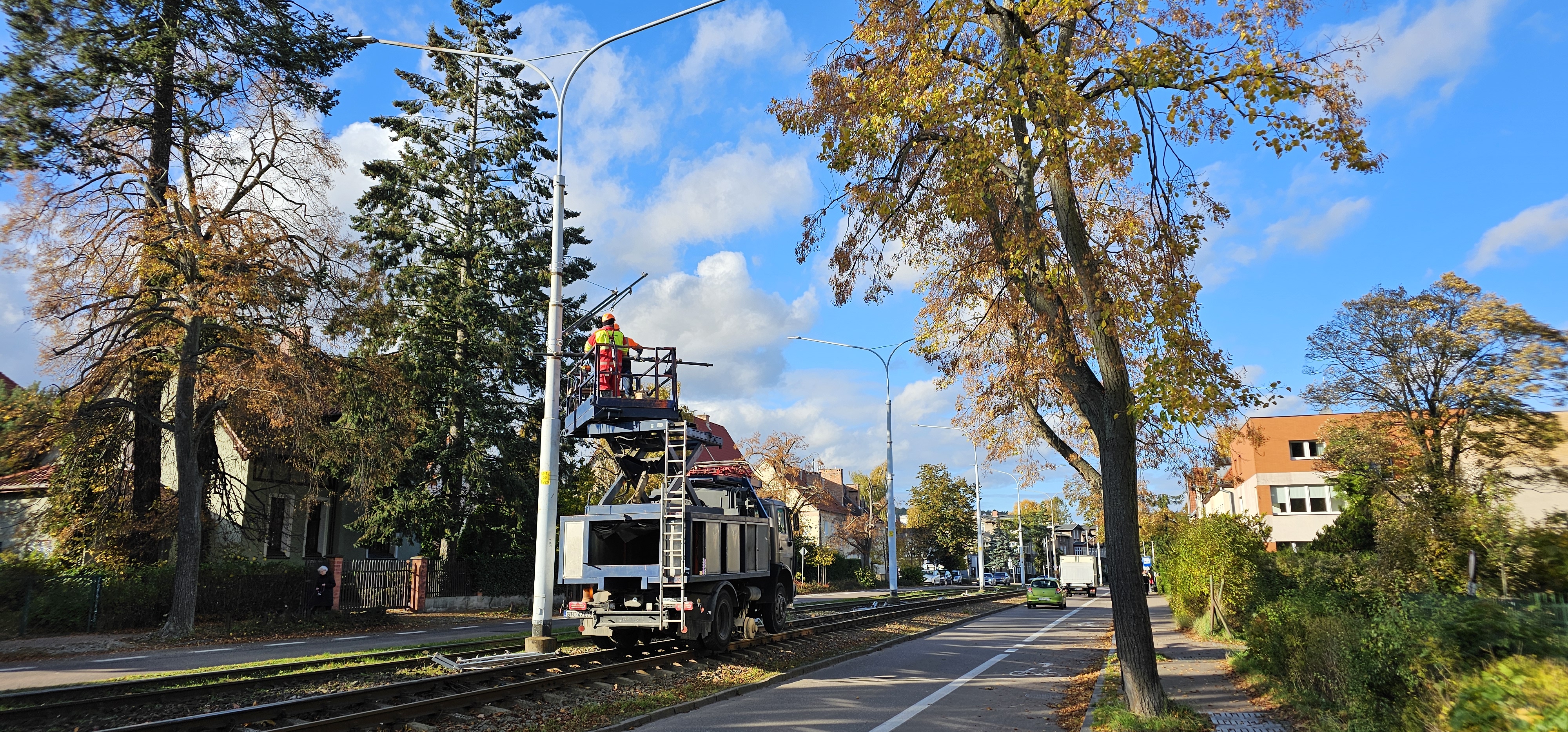 Remont sieci trakcyjnej na ul. Wita Stwosza