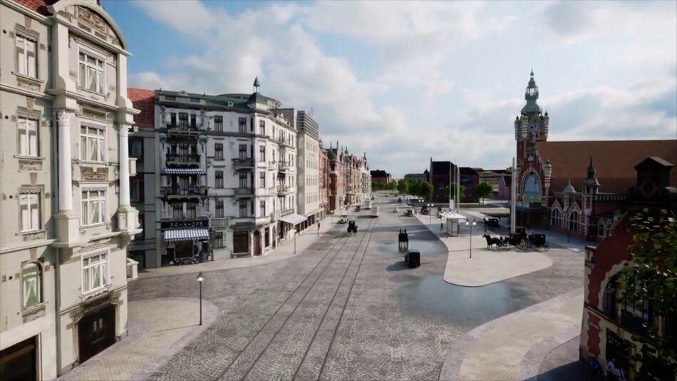 Zachodni Front Śródmieścia Gdańska - Wizualizacja stanu sprzed II Wojny Światowej