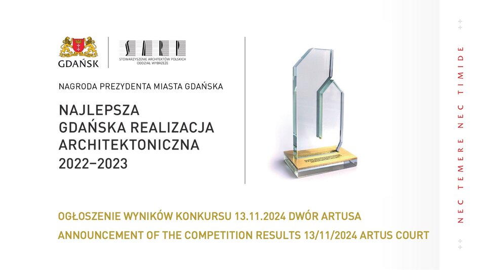 Rozstrzygnięcie konkursu na Najlepszą Gdańską Realizację Architektoniczną 2022-2023