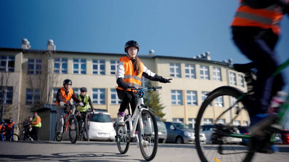 Rowerowy egzamin holenderski w SP nr 33 w Osowej