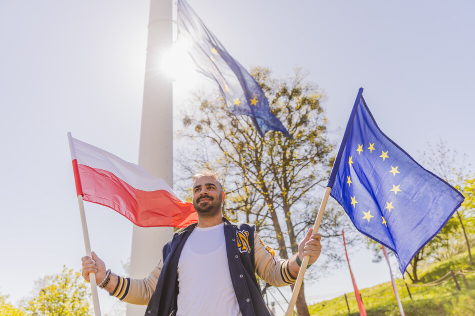 Unijna flaga nad Gdańskiem