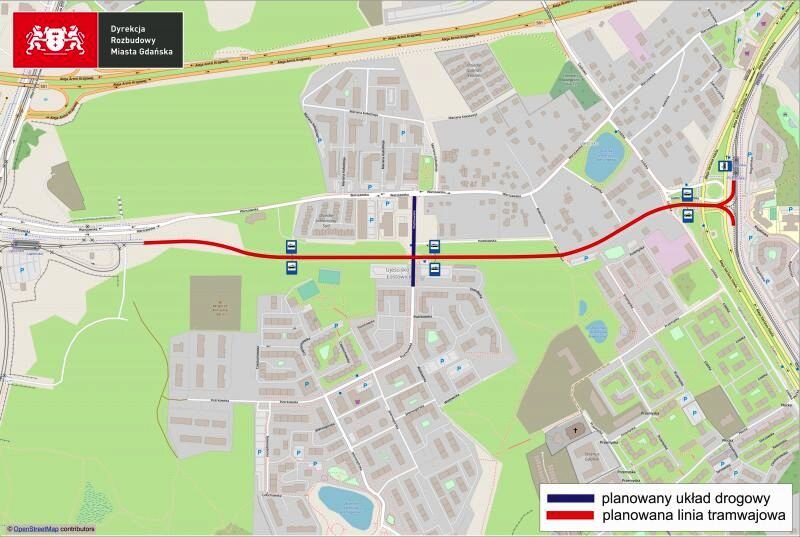 Planowany przebieg nowej linii tramwajowej Nowa Warszawska