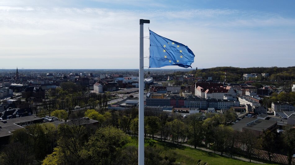 Podniesienie flagi europejskiej na Górze Gradowej