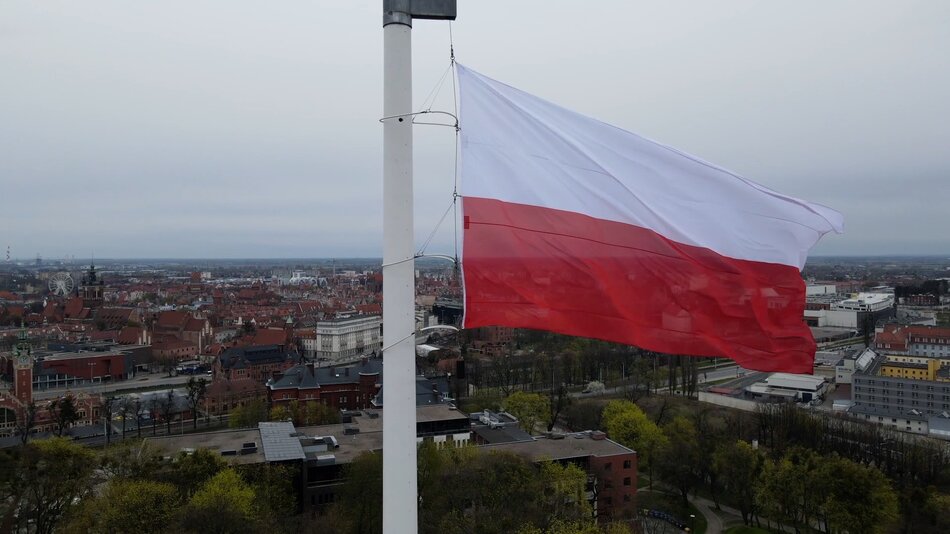 Podniesienie flagi państwowej na Górze Gradowej