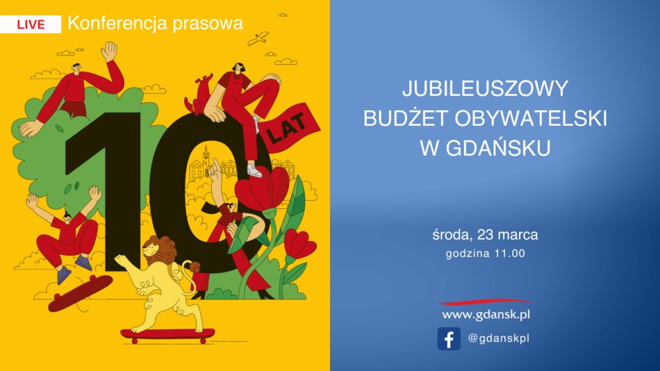 Jubileuszowy Budżet Obywatelski w Gdańsku – konferencja prasowa
