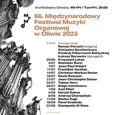 Link do opisu wydarzenia: Międzynarodowy Festiwal Muzyki Organowej w Oliwie 2023