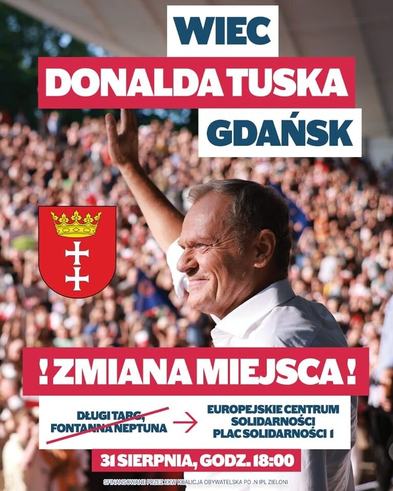 Link do opisu wydarzenia: Wiec Donalda Tuska w Gdańsku