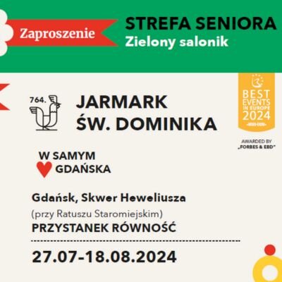 Link do opisu wydarzenia: Strefa Seniora "Zielony Salonik" na Jarmarku Św. Dominika