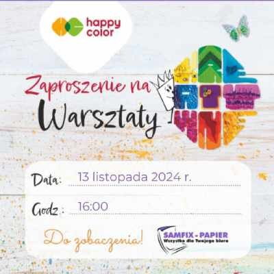 Link do opisu wydarzenia: Bezpłatne warsztaty kreatywne z marką Happy Color