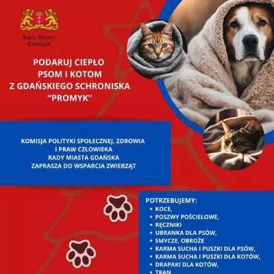 Link do opisu wydarzenia: Zbiórka darów dla psów i kotów przebywających w schronisku "Promyk"