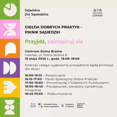 Link do opisu wydarzenia: Gdańskie Dni Sąsiedzkie - Giełda Dobrych Praktyk