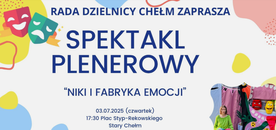 Link do opisu wydarzenia: Spektakl plenerowy dla dzieci "Niki i Fabryka Emocji"