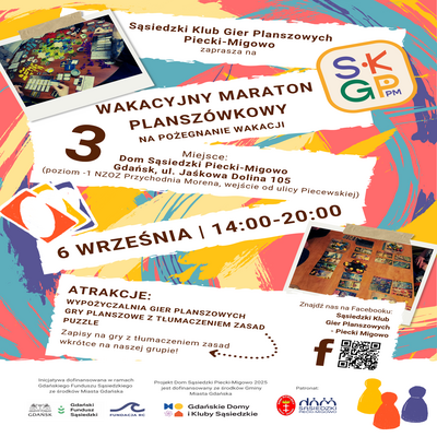 Link do opisu wydarzenia: Trzeci Wakacyjny Maraton Planszówkowy