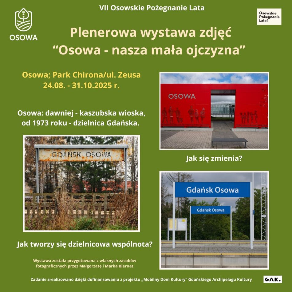 Link do opisu wydarzenia: Plenerowa wystawa zdjęć „Osowa – nasza mała ojczyzna”
