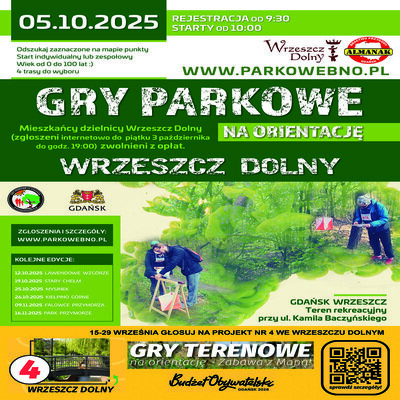Link do opisu wydarzenia: Gry Parkowe na orientację: Wrzeszcz Dolny