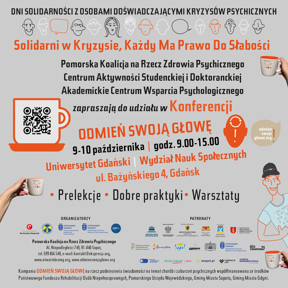 Link do opisu wydarzenia: Konferencja „Solidarni w kryzysie. Każdy ma prawo do słabości”