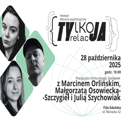 Link do opisu wydarzenia:  Poezja jako forma terapii. Spotkanie z poetami