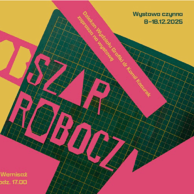 Link do opisu wydarzenia: „Obszar roboczy”. Wystawa 2. Pracowni Podstaw Projektowania Graficznego
