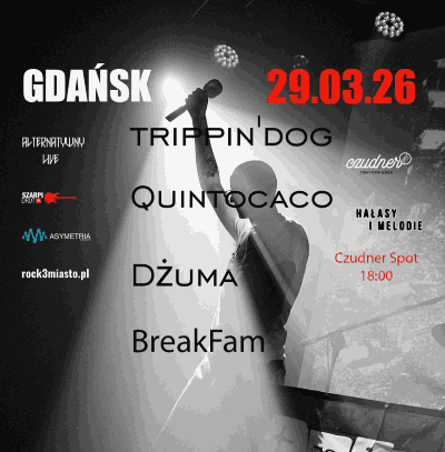 Link do opisu wydarzenia: Trippin'dog Quintocaco Dżuma BreakFam