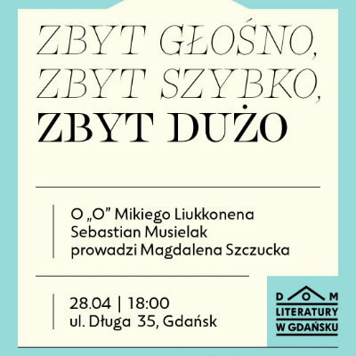 Link do opisu wydarzenia: Jak zmieścić współczesny świat w jednym zdaniu? Spotkanie z Sebastianem Musielakiem
