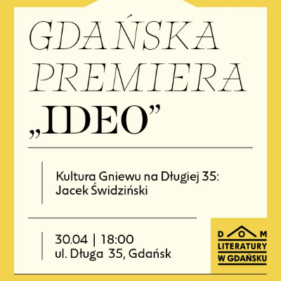Link do opisu wydarzenia: Kultura Gniewu na Długiej 35: gdańska premiera komiksu Jacka Świdzińskiego
