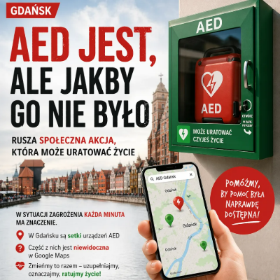 Link do opisu wydarzenia: One Health - AED jest, a jakby go nie było
