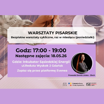 Link do opisu wydarzenia: Kreatywne pisanie - warsztaty pisarskie 