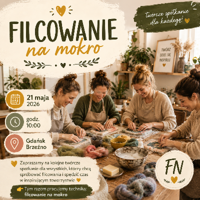 Link do opisu wydarzenia: Comiesięczne spotkanie filcowania 