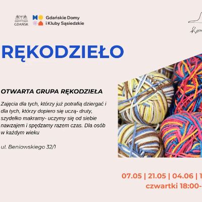 Link do opisu wydarzenia: Otwarta grupa rękodzieła