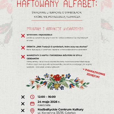 Link do opisu wydarzenia: Haftowany alfabet 