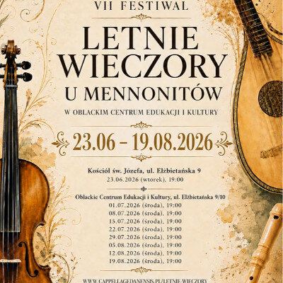 Link do opisu wydarzenia: VII Festiwal Letnie wieczory u Mennonitów - Na początku była cisza... 