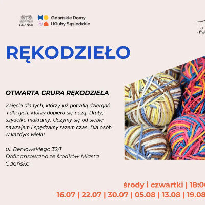 Link do opisu wydarzenia: Otwarta Grupa Rękodzieła 