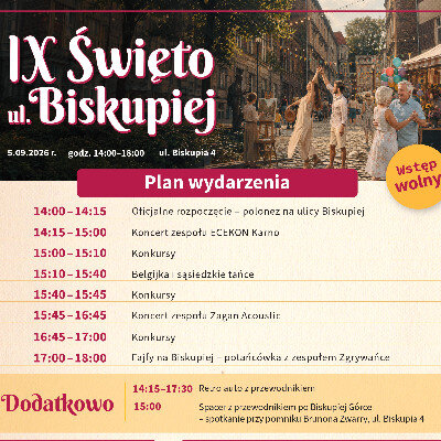 Link do opisu wydarzenia: 	IX Święto Ulicy Biskupiej