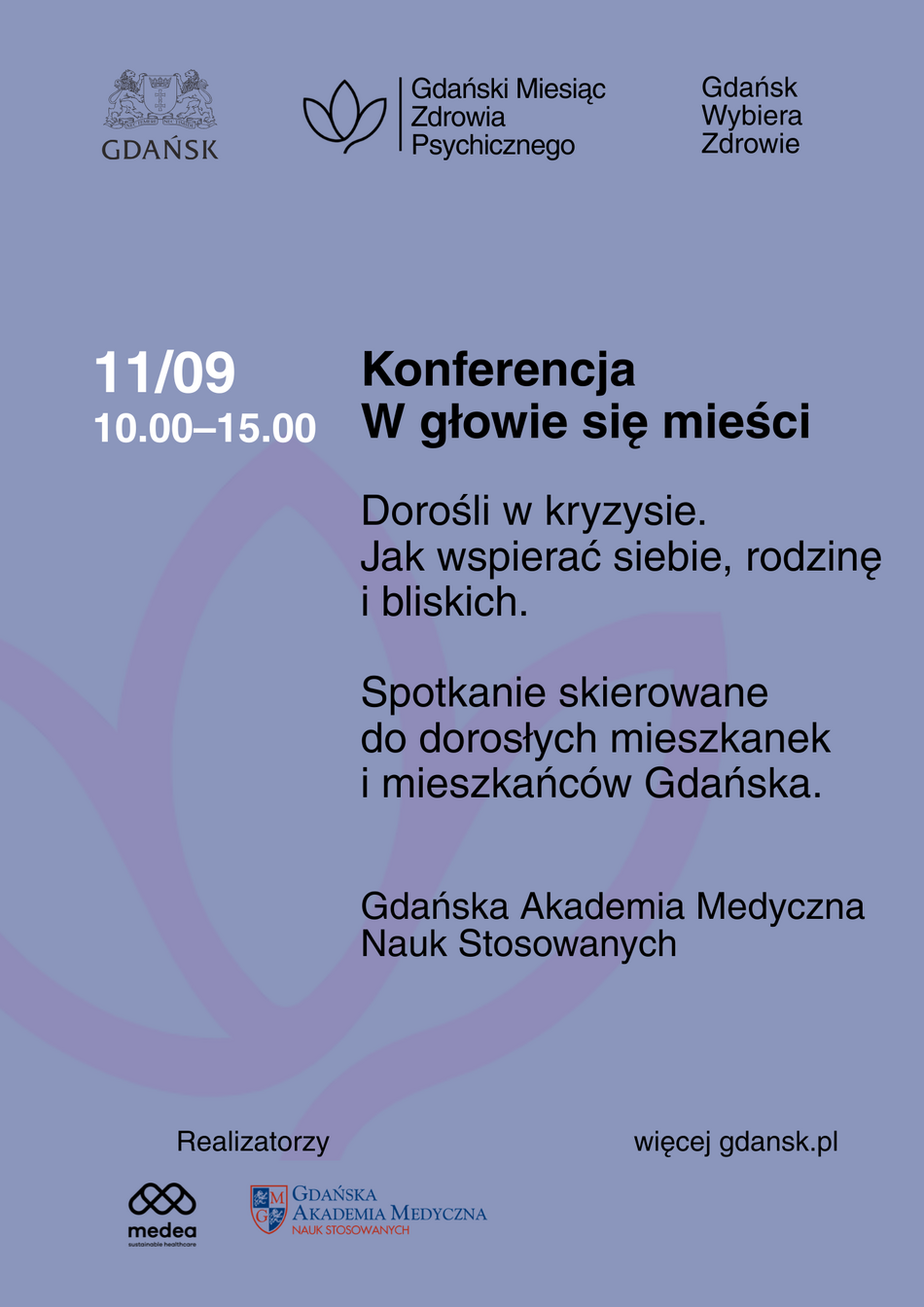 Link do opisu wydarzenia: Konferencja “W głowie się mieści” - dorośli w kryzysie