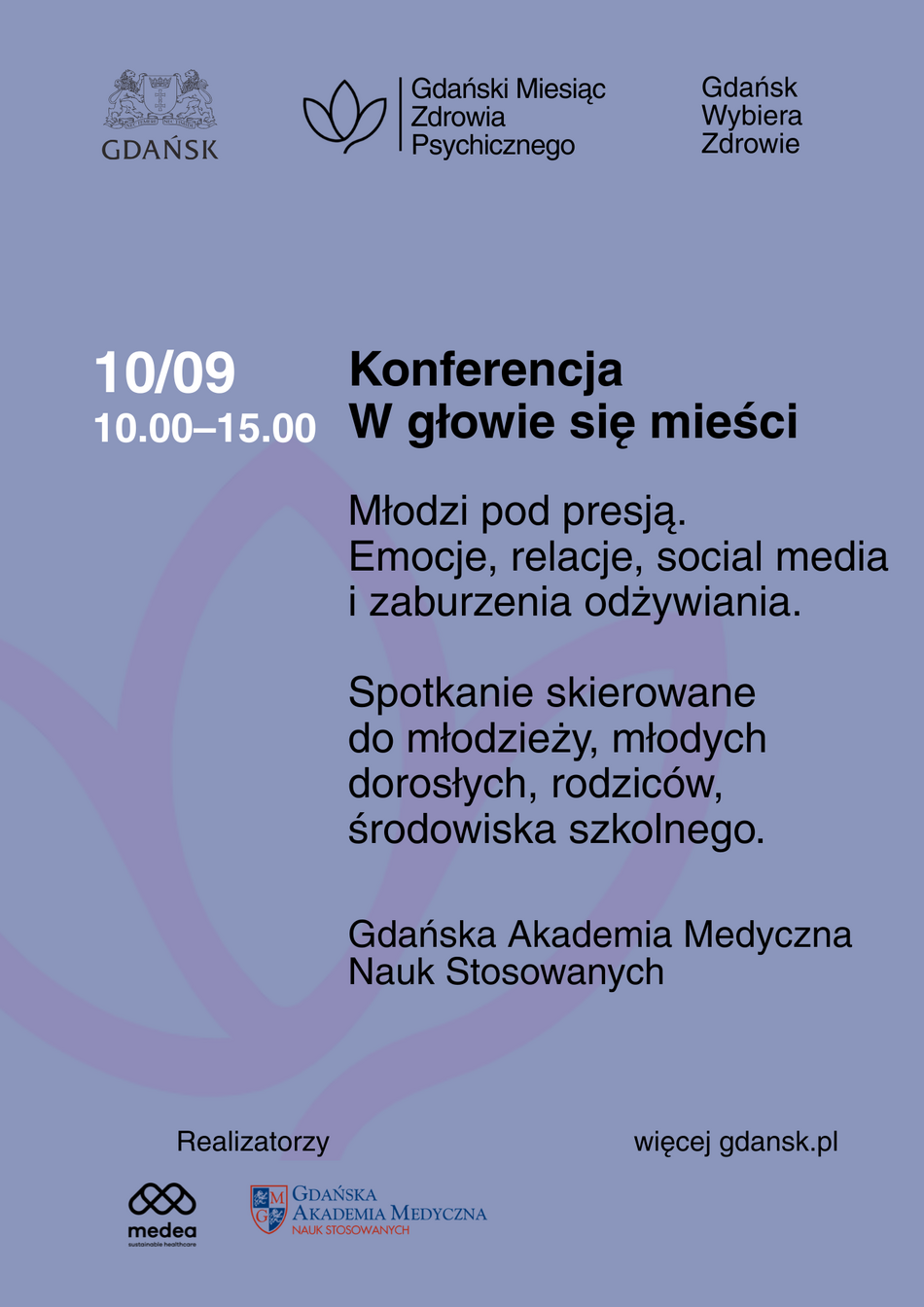 Link do opisu wydarzenia: Konferencja “W głowie się mieści” - młodzi pod presją