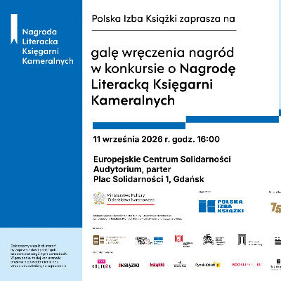 Link do opisu wydarzenia: Gala wręczenia nagród w konkursie o Nagrodę Literacką Księgarni Kameralnych 
