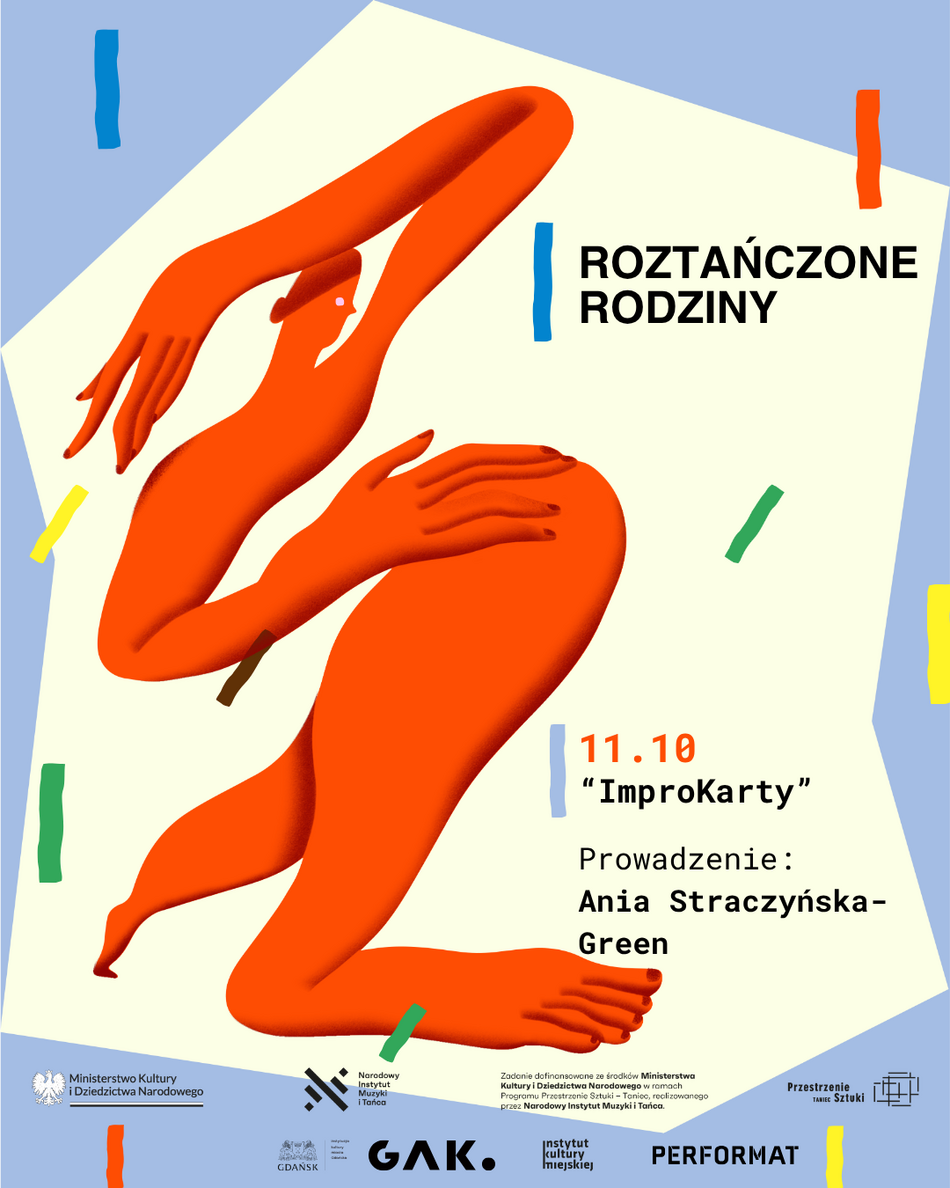 Link do opisu wydarzenia: Roztańczone Rodziny: ImproKarty | warsztaty dla rodzin z dziećmi
