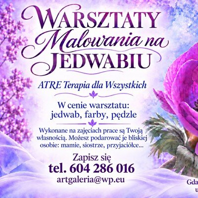Link do opisu wydarzenia: MALOWANIE NA JEDWABIU – ODKRYJ RADOŚĆ TWORZENIA!